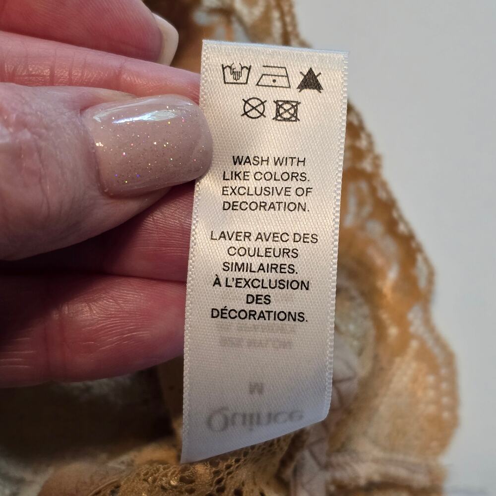 Quince Lace Bralette Womens Medium Pink Brown 2 Pack Scalloped Semi Sheer NWOT - Picture 6 of 9